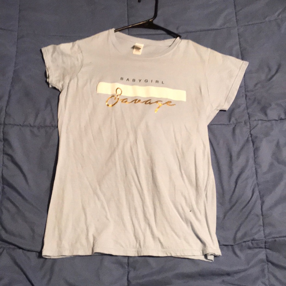 baby girl savage baby blue t shirt